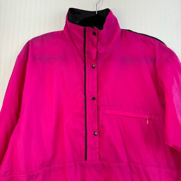 Pacer Vintage Nylon Neon Pink Windbreaker Pullover Jacket Women’s Medium Anorak - Picture 6 of 7